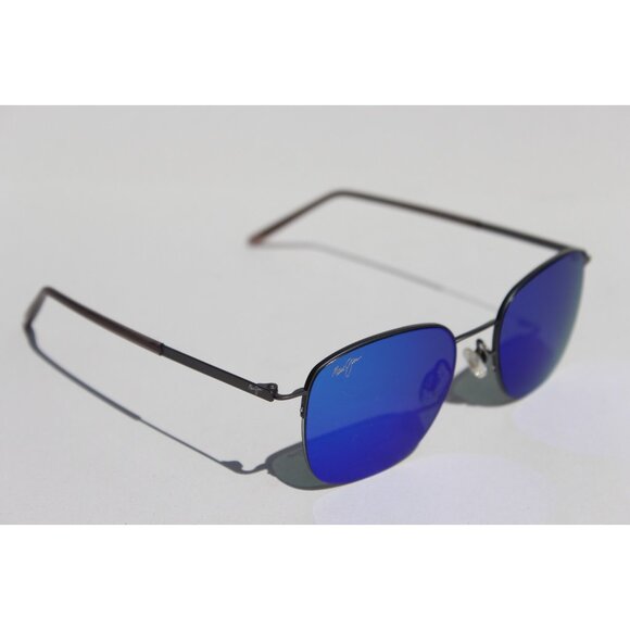 MAUI JIM Crater Rim POLARIZED Sunglasses B824-02S Gunmetal/Blue Hawaii NEW - Picture 3 of 9